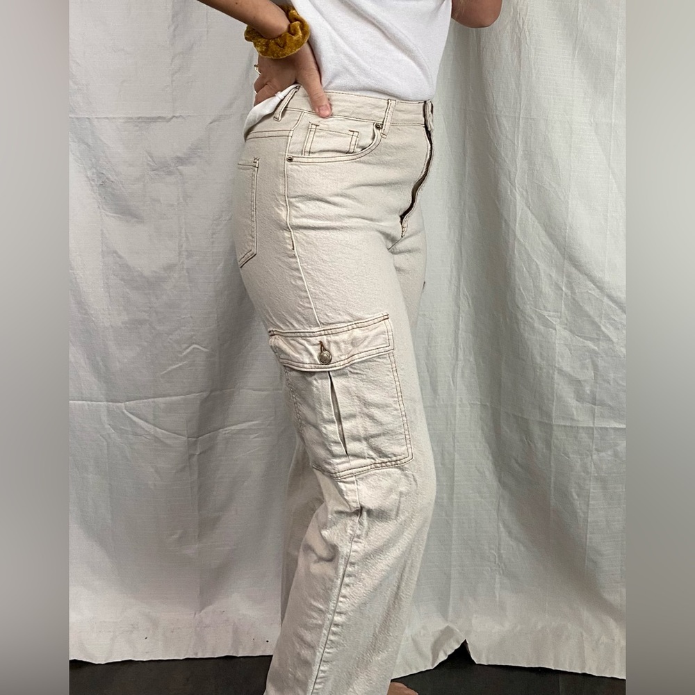 Cream Cargo Pants size 8